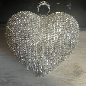 Mini Rhinestone heart purse